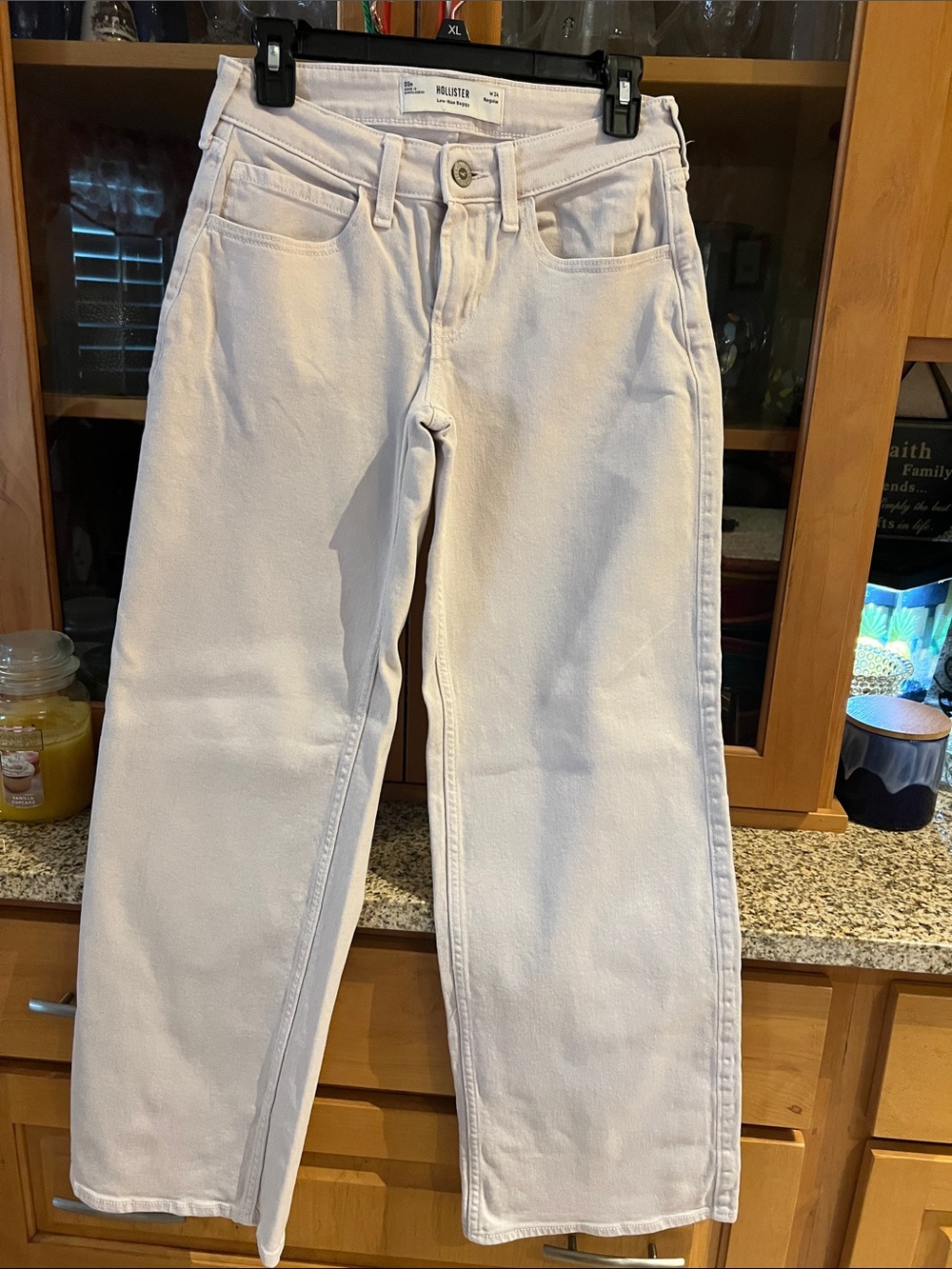 Abercrombie & Fitch Women's Off-White Straight-Leg Jeans
